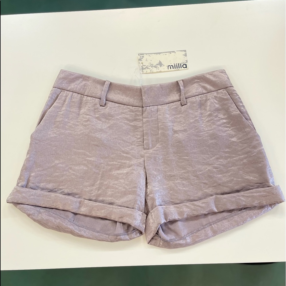 Miilla brand shorts size large. Color: pink, black, or gold. Never worn w/ tags
